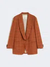 Max Mara Patterned Wool Blend Blazer In Orange