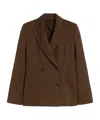 Max Mara Zulma Houndstooth Check Double Breasted Jacket In Black