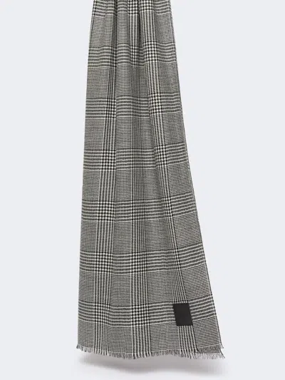 Max Mara Patterned Wool Stole In Gray