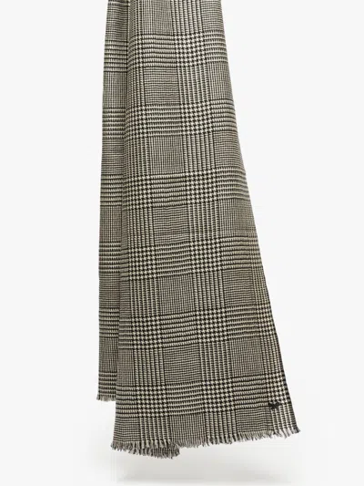 Max Mara Patterned Wool Stole In Black