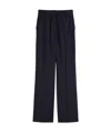 Max Mara Patterned Stretch Wool Trousers In Black