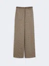 Max Mara Patterned Wool Wide-leg Trousers In Brown