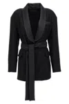 Max Mara Blazer Featuring Belted Waist And Shawl Lapel