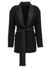 Max Mara Blazer Featuring Belted Waist And Shawl Lapel