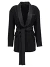 Max Mara Pau Viscose Blend Blazer With All-over Sequins In Black