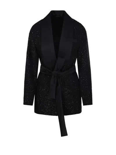 Max Mara Pau Kimono Jacket In Black