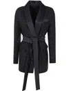 Max Mara Pau Viscose Blend Blazer With All-over Sequins In Black