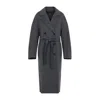 Max Mara Double-breasted Grey Virgin Wool Coat With Belted Waist In Gray