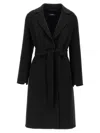 Max Mara Studio Cles Single-breasted Wool Coat In Black