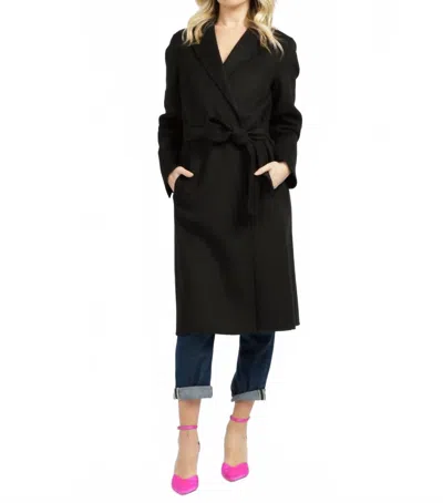 Max Mara Pauline Long Sleeve Coat In Black In Pattern