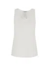 Max Mara Pavido Embroidered-logo Tank Top In White