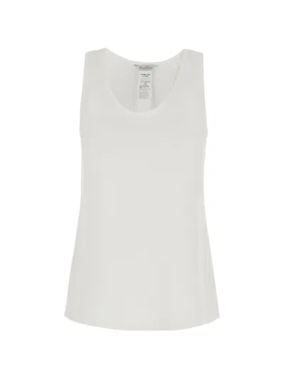Max Mara Pavido Embroidered-logo Tank Top In White
