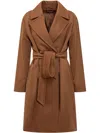 Max Mara Belted Waist Camel Coat With Detachable Belt In 褐色