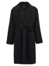Max Mara Totem Wrap Coat In Black