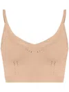 Max Mara Ribbed Texture Cropped Sleeveless Top In Peach