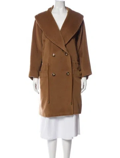 Pre-owned Max Mara Peacoat In Brown