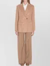 Max Mara Peak Lapel Double-breasted Blazer In Brown