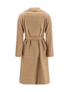 Max Mara Peak Lapel Fleece Wool Coat In Multi
