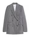 Max Mara Peak-lapel Striped Blazer In Blue