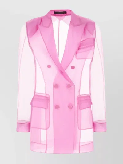 MAX MARA PEAK LAPELS SILK ORGANZA BLAZER