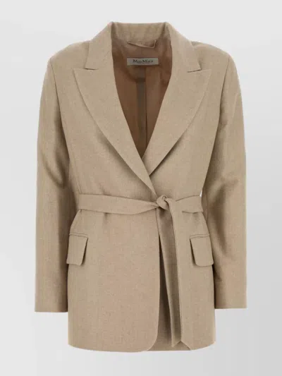 MAX MARA PEAK LAPELS WOOL BLEND BLAZER