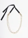 Max Mara Pearl And Rhinestone Belt In Gold