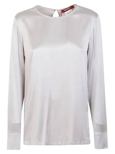 Max Mara Pearl Gray Silk Shirt In White