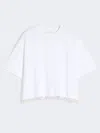 Max Mara Pearl-embroidered Cropped T-shirt In White