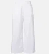 Max Mara Rio High-rise Cotton-blend Wide-leg Pants In White