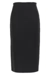 Max Mara Tailored Midi Skirt In Smooth Triacetate In Black