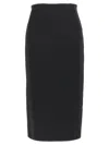 Max Mara Tailored Midi Skirt In Smooth Triacetate In Black