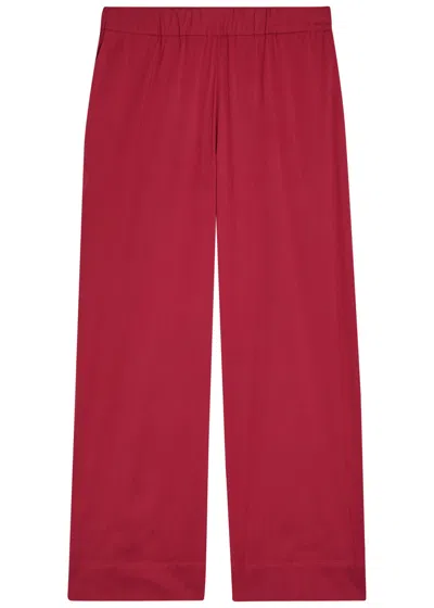 Max Mara Pece Wide-leg Cotton Trousers In Brown