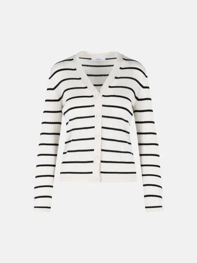 Max Mara 'pedale' Cashmere And Cream Silk Cardigan In Multi