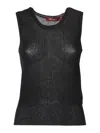 Max Mara Pedone Sleeveless Knitted Top In Black