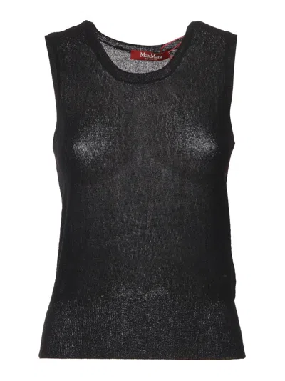 Max Mara Pedone Sleeveless Knitted Top In Black