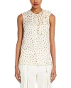Max Mara Pegli Ruffled Polka-dot Silk-twill Blouse In Vanilla