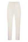 Max Mara Pegno Viscose Blend Trousers In White