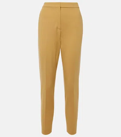 Max Mara Pegno Cropped Jersey Slim Pants In Beige
