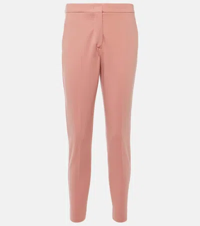 Max Mara Pegno Cropped Jersey Slim Pants In Pink