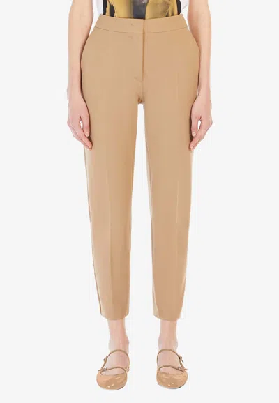 Max Mara Pegno Cropped Pants In Brown