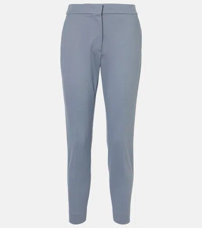 Max Mara Pegno Jersey Cropped Pants In Grey