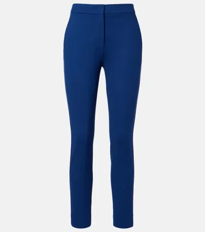Max Mara Pegno Jersey Cropped Slim Pants In Blue