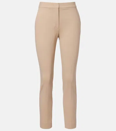 Max Mara Pegno Jersey Cropped Slim Pants In Neutral