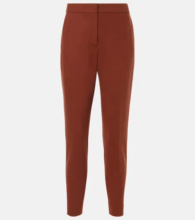 Max Mara Pegno Jersey Slim Pants In Rust