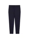 Max Mara Straight Line Double Jersey Trousers With Pockets In Blu Marino