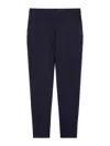 Max Mara Straight Line Double Jersey Trousers With Pockets In Blue