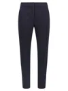 Max Mara Stretched Pleat Trousers In Blue