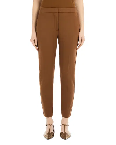 Max Mara Straight Casual Pants In Tobacco