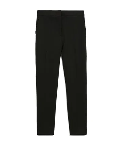 Max Mara Pegno Plain Knitted Casual Pants In Black