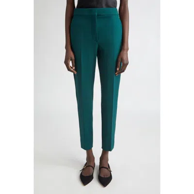 Max Mara Pegno Slim Fit Jersey Ankle Pants In Green